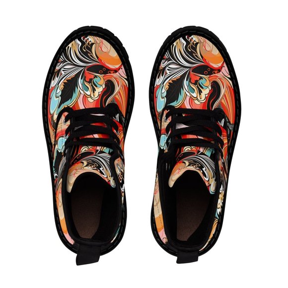 Luxury Stylish,  Men's Canvas Boots, Classy Mod Art Deco Outfit Footwear - Picture 7 of 9